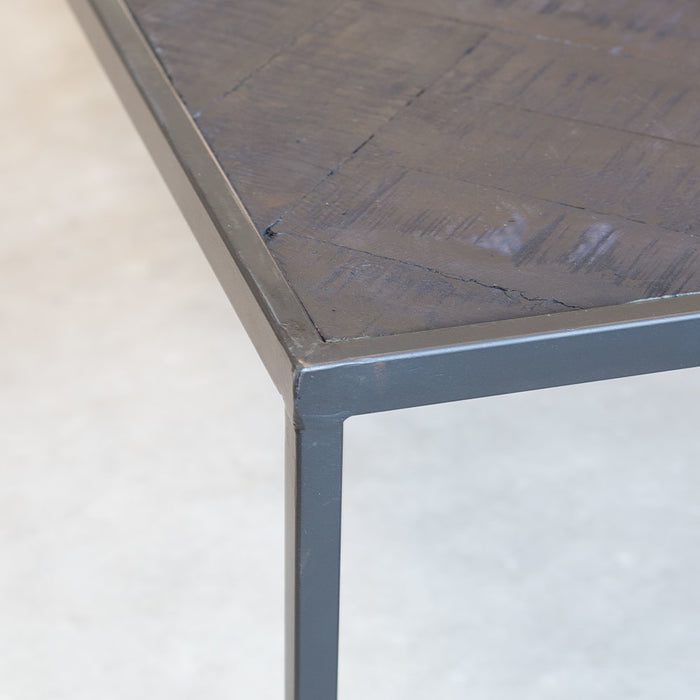 Dimehouse Industriële salontafel Dulce zwart visgraat 120x60 cm