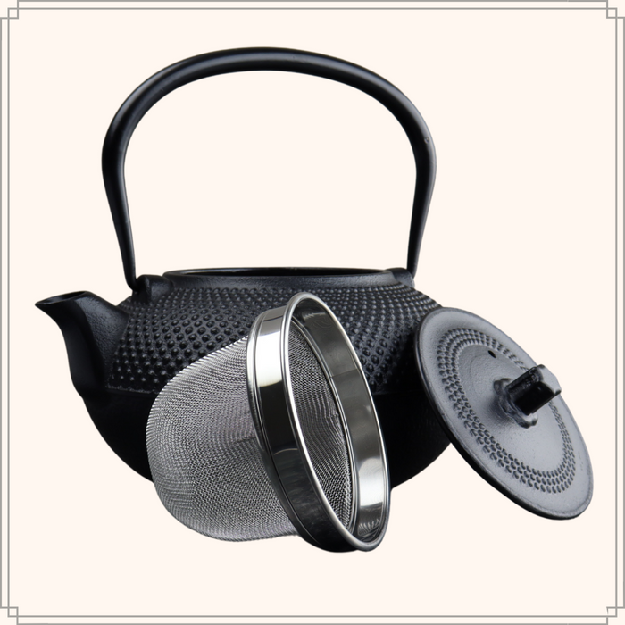 OTIX Japanse Theepot met Filter Theekan Tetsubin Zwart 1.5L Gietijzer