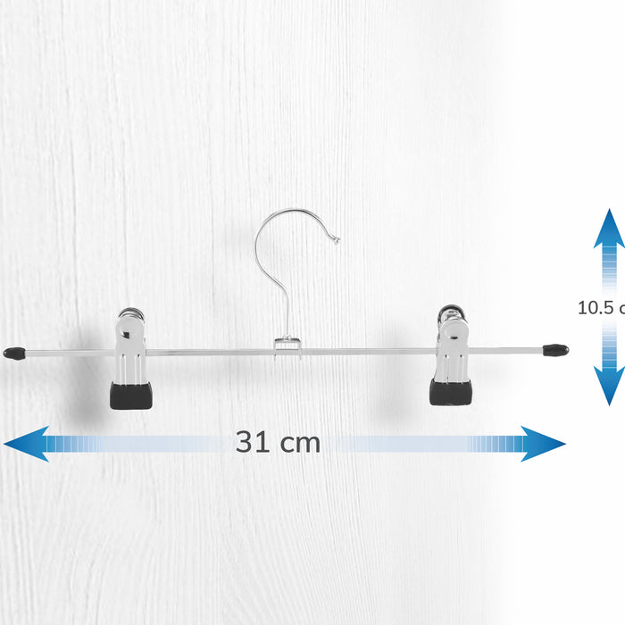 Antislip Broekhangers met Knijpers voor Heren of Dames - 30 stuks Kleding Hangers met Klemmen - Broek en Rok Houder - 31cm