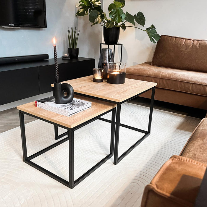 Vierkante salontafel set Kiev XL 60 cm