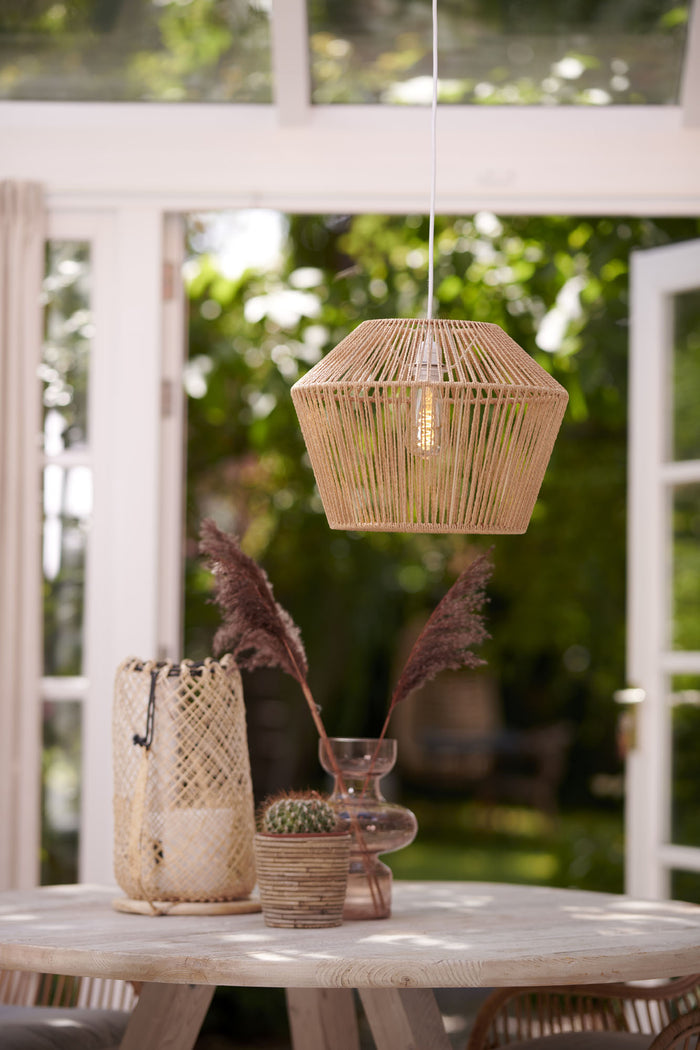 Light & Living Hanglamp Caspian - Bruin|Wit- Ø40cm