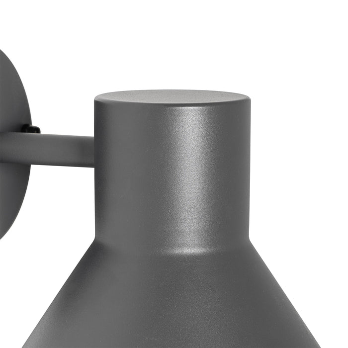 QAZQA Industriële buitenwandlamp donkergrijs kegel IP44 - Natas