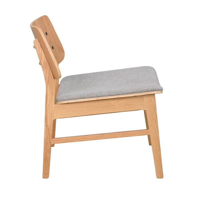 Rowico Home Nagano houten fauteuil naturel - met grijs zitkussen