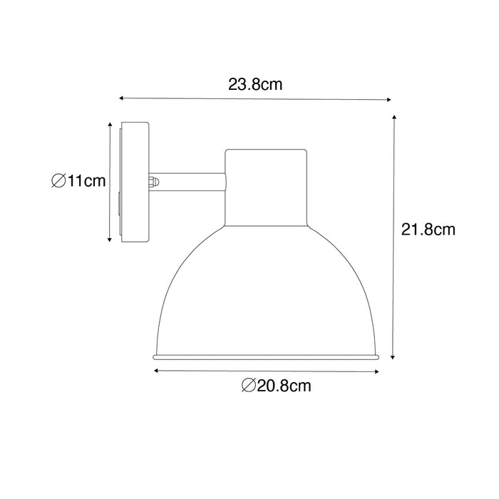 QAZQA Industriële buitenwandlamp donkergrijs rond IP44 - Natas