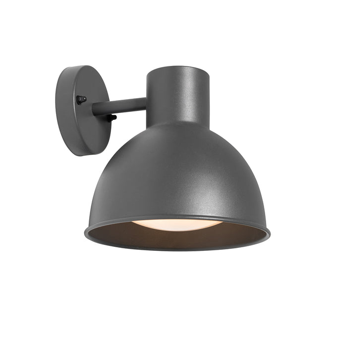QAZQA Industriële buitenwandlamp donkergrijs rond IP44 - Natas