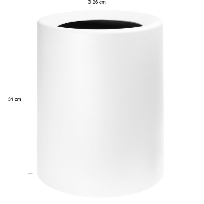 QUVIO Prullenbak plastic met binnenemmer - 12 L - Wit