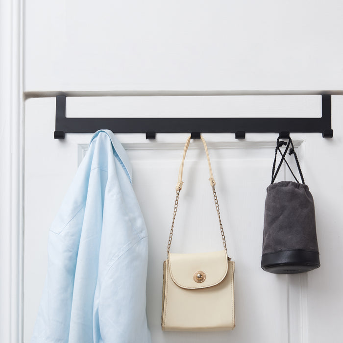 Garderobehaak - Deurhaak - Deurkapstok met 7 haken - Metaal - Zwart