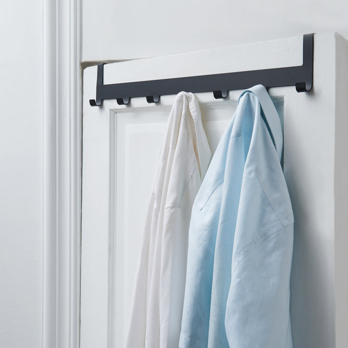 Garderobehaak - Deurhaak - Deurkapstok met 7 haken - Metaal - Zwart