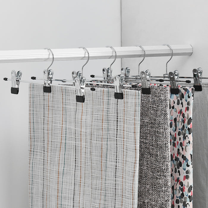 ACAZA Kledinghangers - Broekhanger - Rokhangers - 31 cm lang - Met Knijpers - Anti Slip - 20 Stuks - Metaal - Zilver