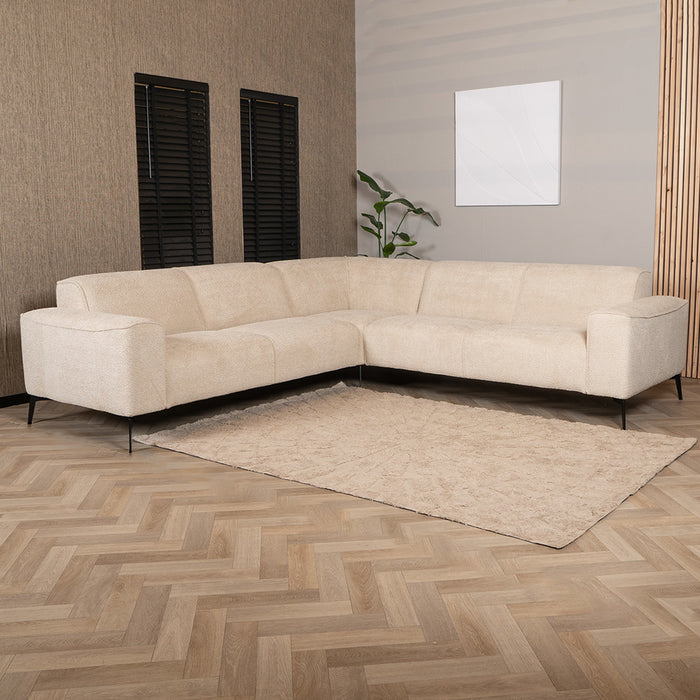 Bronx71 Scandinavische hoekbank Vegas bouclé beige links|rechts