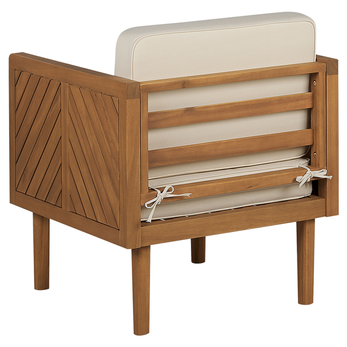 Beliani - BARATTI - Tuinstoel - Lichte houtkleur|Wit - Acaciahout