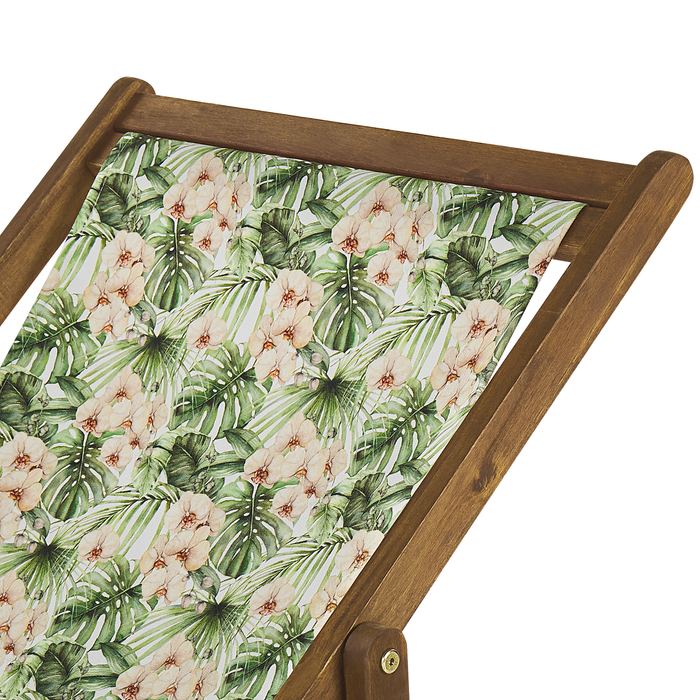 Beliani-ANZIO -Strandstoel set van 2-Lichthout|Bloemen|Roze-Polyester