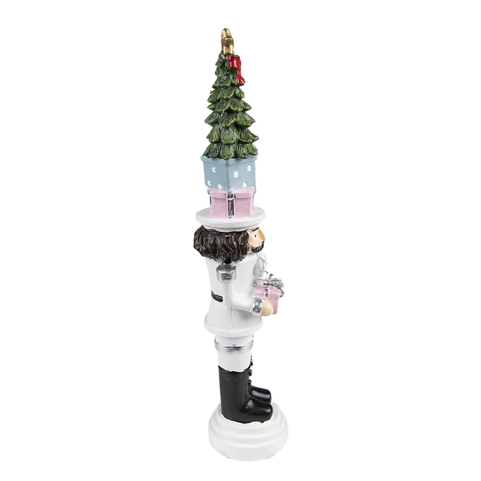 Clayre & Eef Kerstdecoratie Notenkraker 25 cm Wit Polyresin
