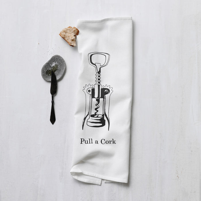 DDDDD theedoek Pull a Cork - 50x70cm - Wit - 6 stuks