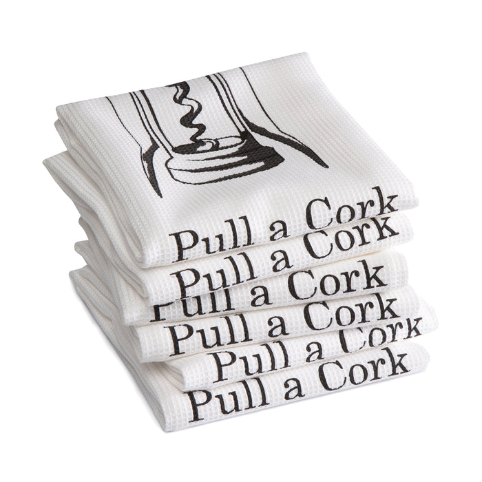 DDDDD theedoek Pull a Cork - 50x70cm - Wit - 6 stuks