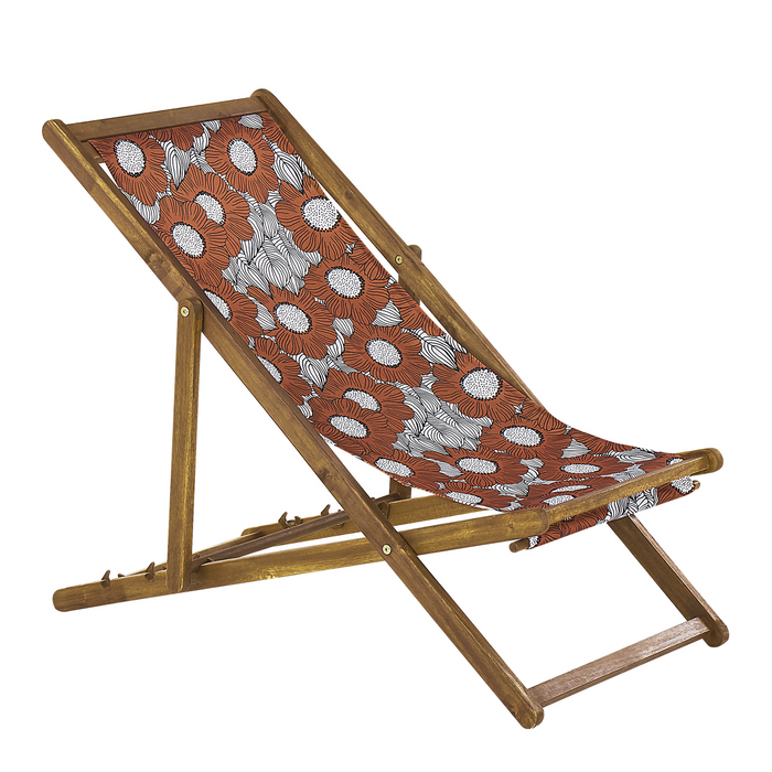 Beliani - ANZIO - Strandstoel set van 2 - Lichthout|Rood - Polyester