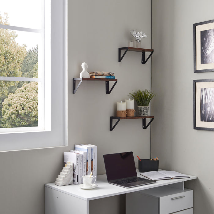 ACAZA Wandplank Vintage bruin  - 3 st.