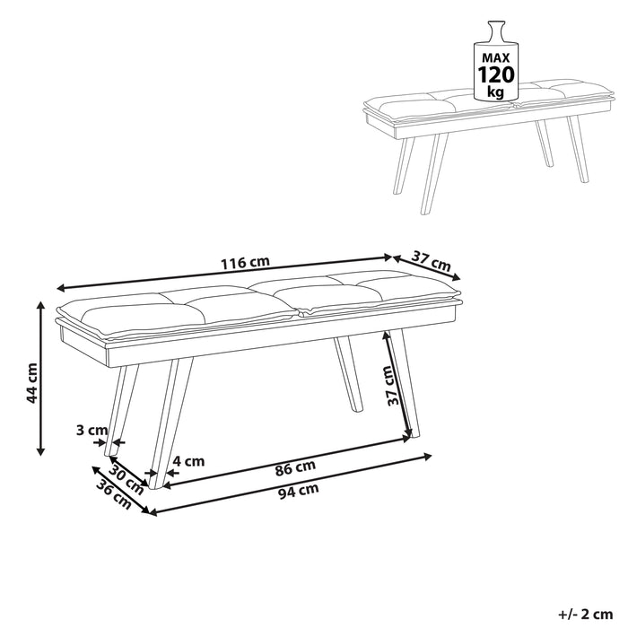 Beliani - EXTON - Bankje - Lichtgrijs - MDF