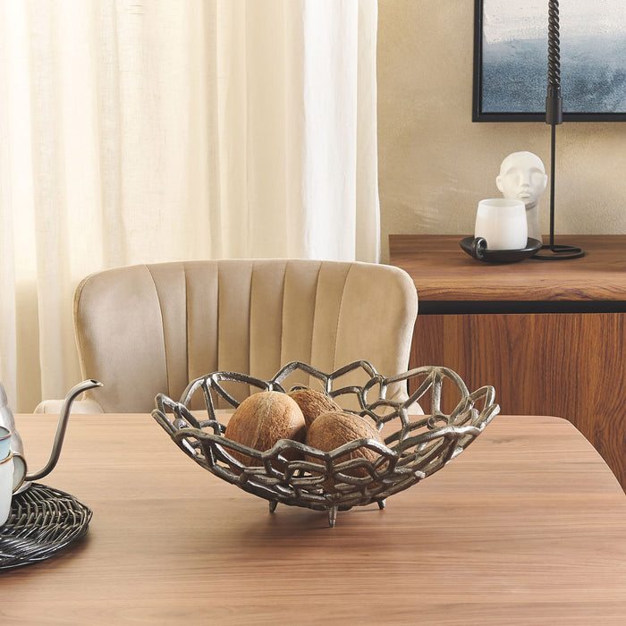 Beliani - BABYLON - Decoratieve schaal - Zilver - Aluminium