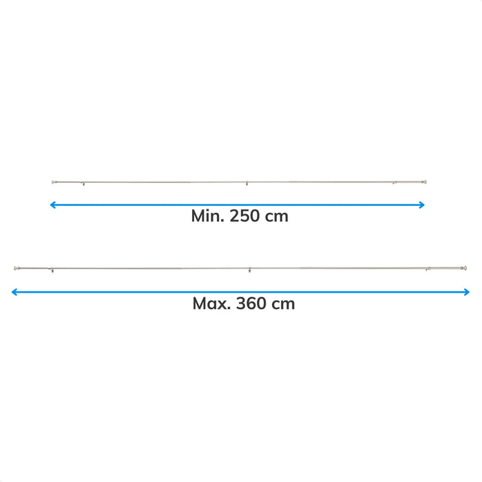 ACAZA Gordijnroede Zilvergrijs