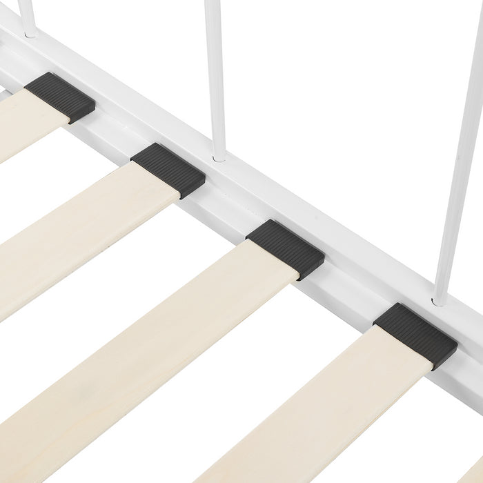 Beliani - TULLE - Eenpersoonsbed - Wit - 90 x 200 cm - Metaal