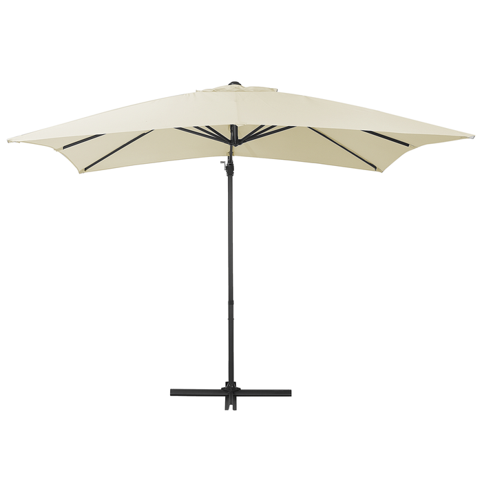 Beliani - MONZA - Zweefparasol - Beige|Donkergrijs - Polyester
