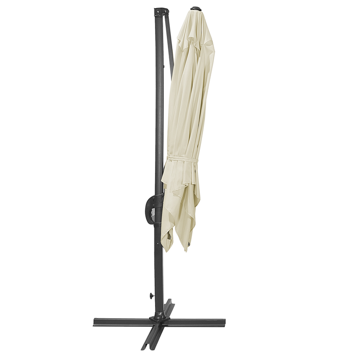 Beliani - MONZA - Zweefparasol - Beige|Donkergrijs - Polyester