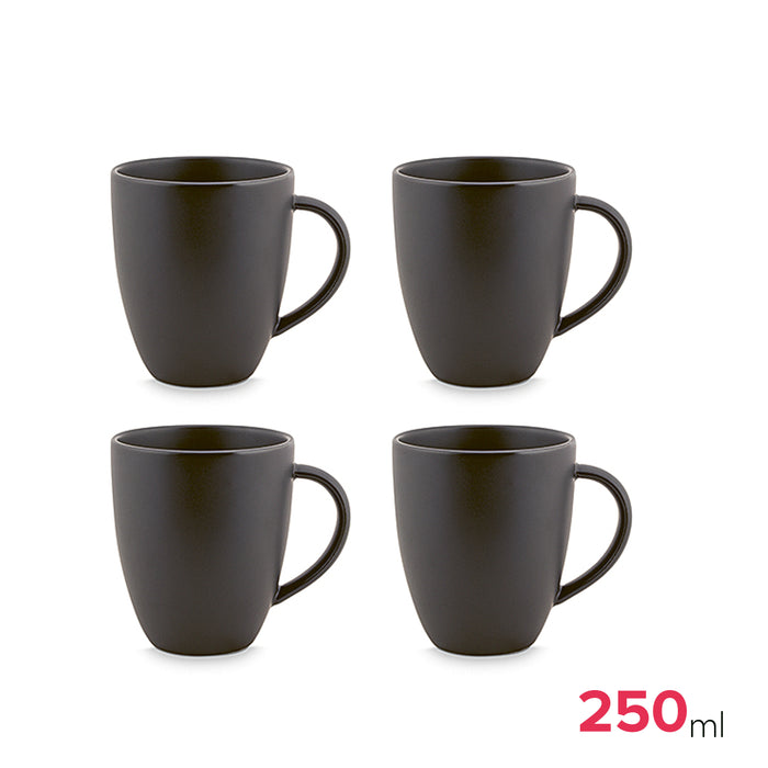 vtwonen Serviesset - Mat Zwart - Porselein - 24-delig