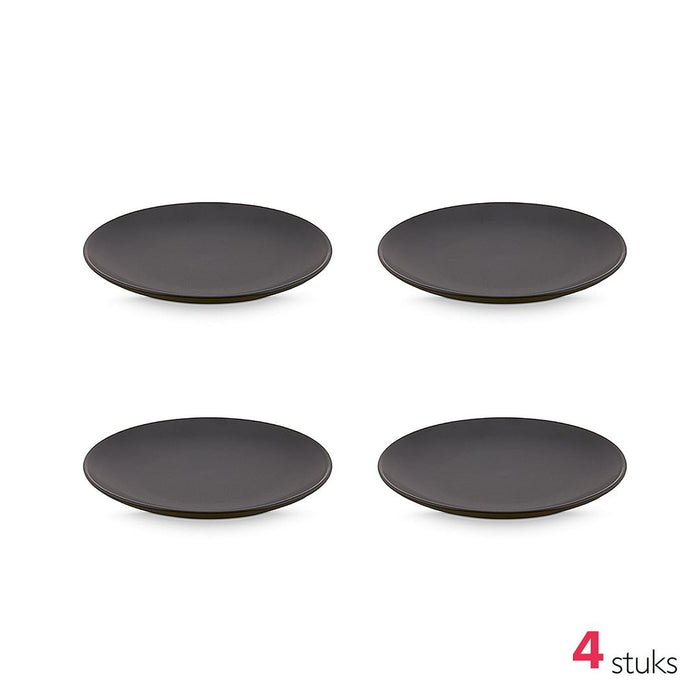 vtwonen Serviesset - Mat Zwart - Porselein - 24-delig