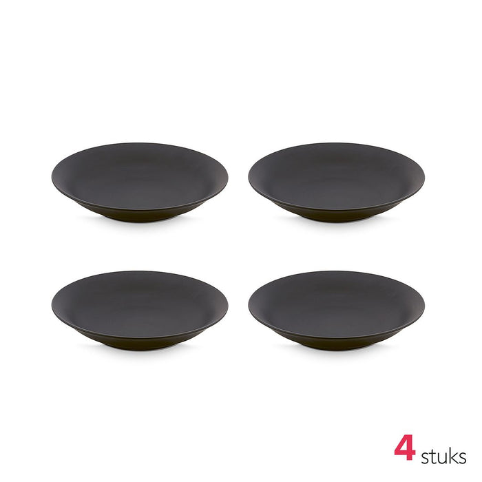 vtwonen Serviesset - Mat Zwart - Porselein - 24-delig