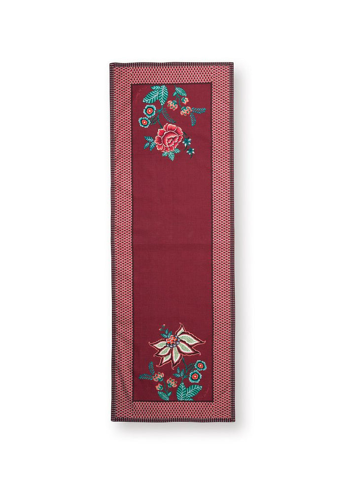 Pip Studio Flower Festival Tafelloper - Donkerroze - 50x150cm