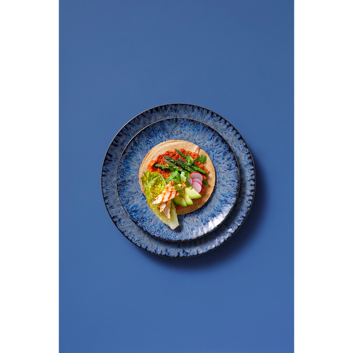 Palmer Bord Lester 27 cm Blauw Zwart Stoneware 2 stuks