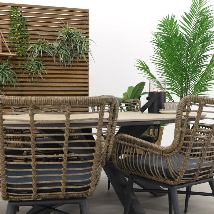 Garden Impressions Jasmine Natural|Edison 220x115 cm. - ovale tuinset