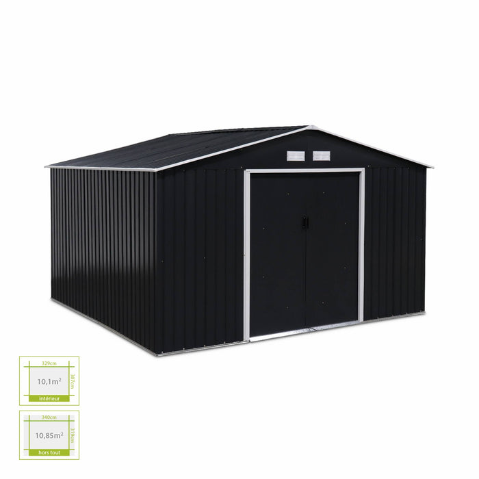 sweeek - Metalen tuinhuisje 10,85m²