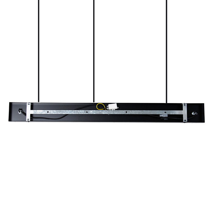 QAZQA Hanglamp zwart met smoke glas 30 cm langwerpig 3-lichts - Kevin