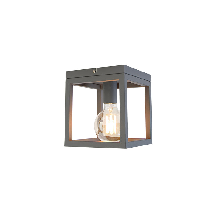 QAZQA Industriële smart plafondlamp donkergrijs incl. Wifi G95 - Cage