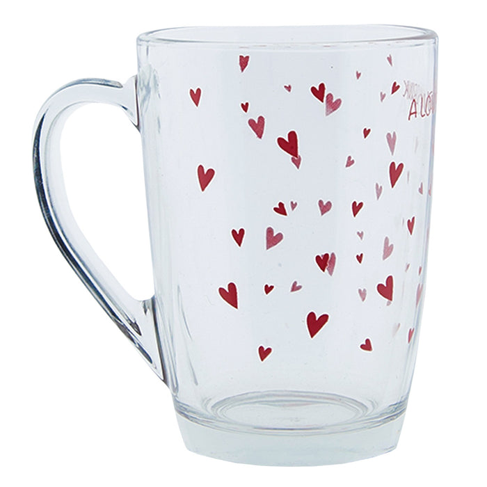 Clayre & Eef Theeglas  300 ml Glas Harten A lovely drink Theemok