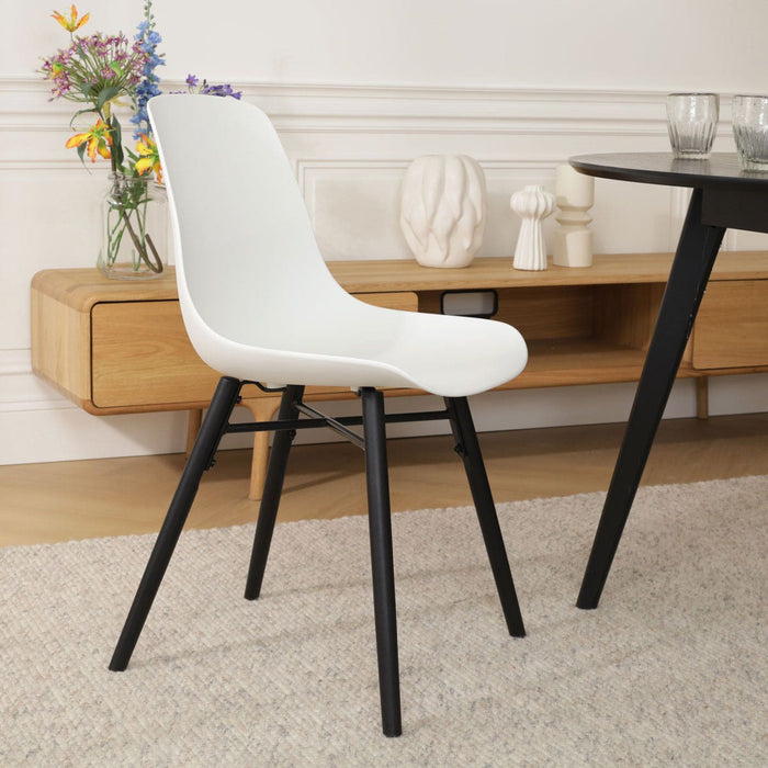 Nolon Nova-Pip Eetkamerstoel Wit - Kunststof - Zwart Onderstel