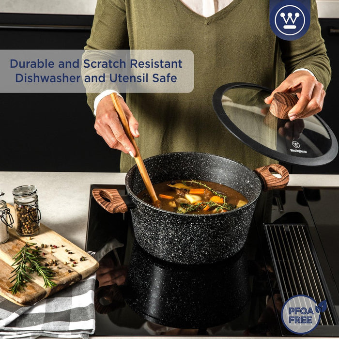 Westinghouse Pannenset - Marmer Wood Braadpan 24cm+28cm - Kookpannen