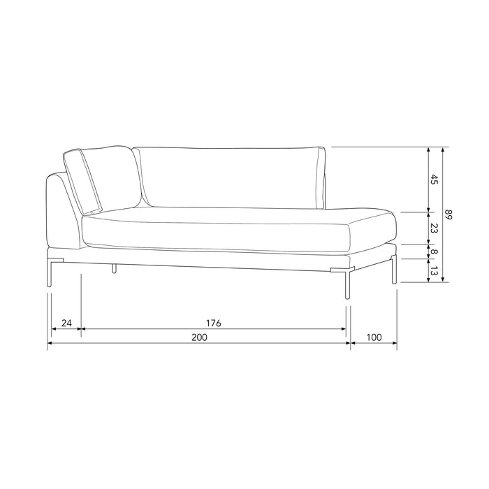 vtwonen Couple Lounge Element  - Polyester - Zand - 89x100x200