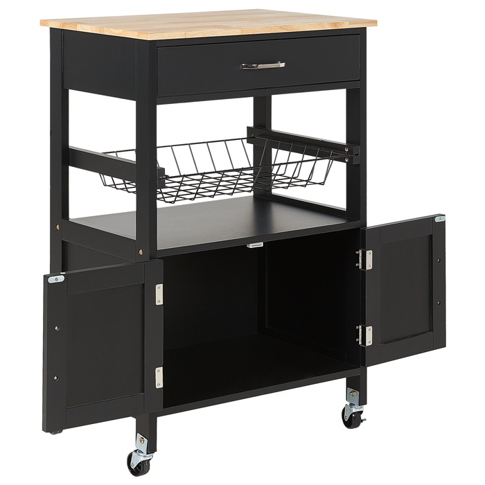 Beliani - LUGO - Keukentrolley - Zwart - MDF