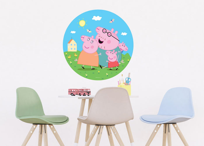 Sanders & Sanders zelfklevende behangcirkel Peppa Pig groen, blauw en