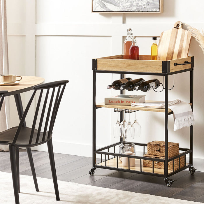 Beliani - HULLET - Keukentrolley - Lichte houtkleur - IJzer