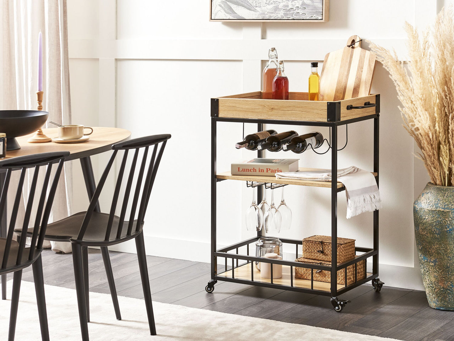 Beliani - HULLET - Keukentrolley - Lichte houtkleur - IJzer