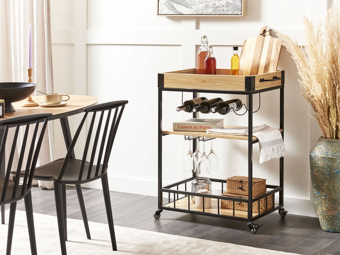 Beliani - HULLET - Keukentrolley - Lichte houtkleur - IJzer