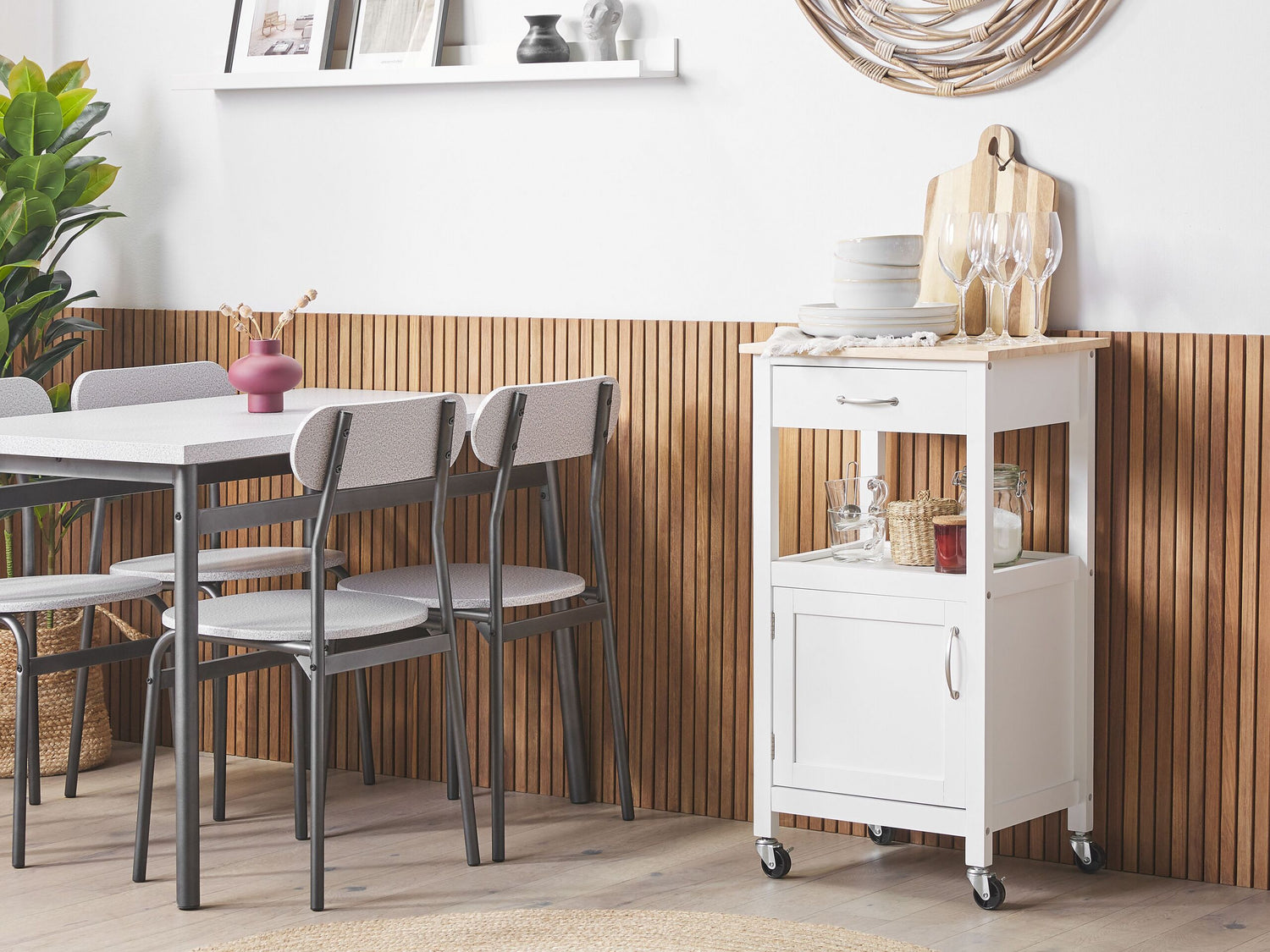 Beliani - SIENA - Keukentrolley - Wit - MDF