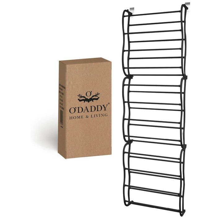 O'DADDY® Hangend schoenenrek - Opdek en Stompe deur - 20x51x182 zwart