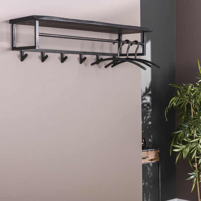 Duverger® Black Omerta - Kapstok - massief acacia - hoedenplank - roed