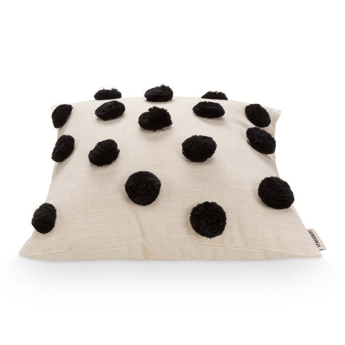 vtwonen Pompom Sierkussen L 45 x B 45 cm - Zwart