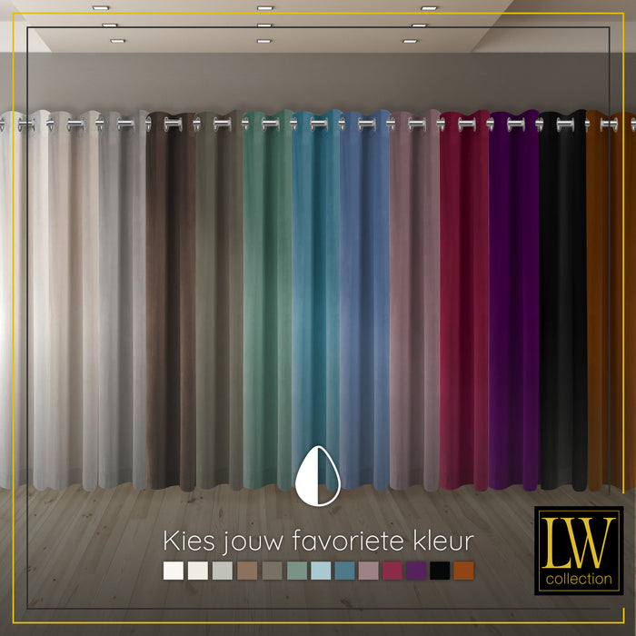 LW Collection Kant en klaar gordijnen beige 140x270cm
